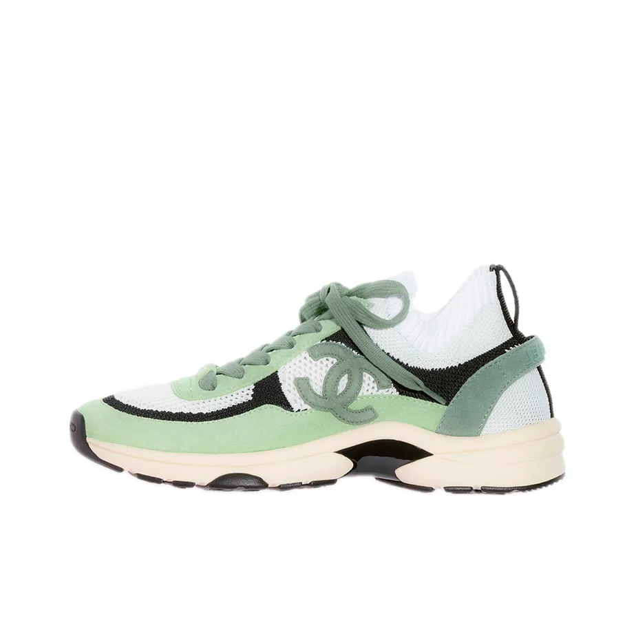 CHANEL Low Top Casual Shoes Women's White Black Green