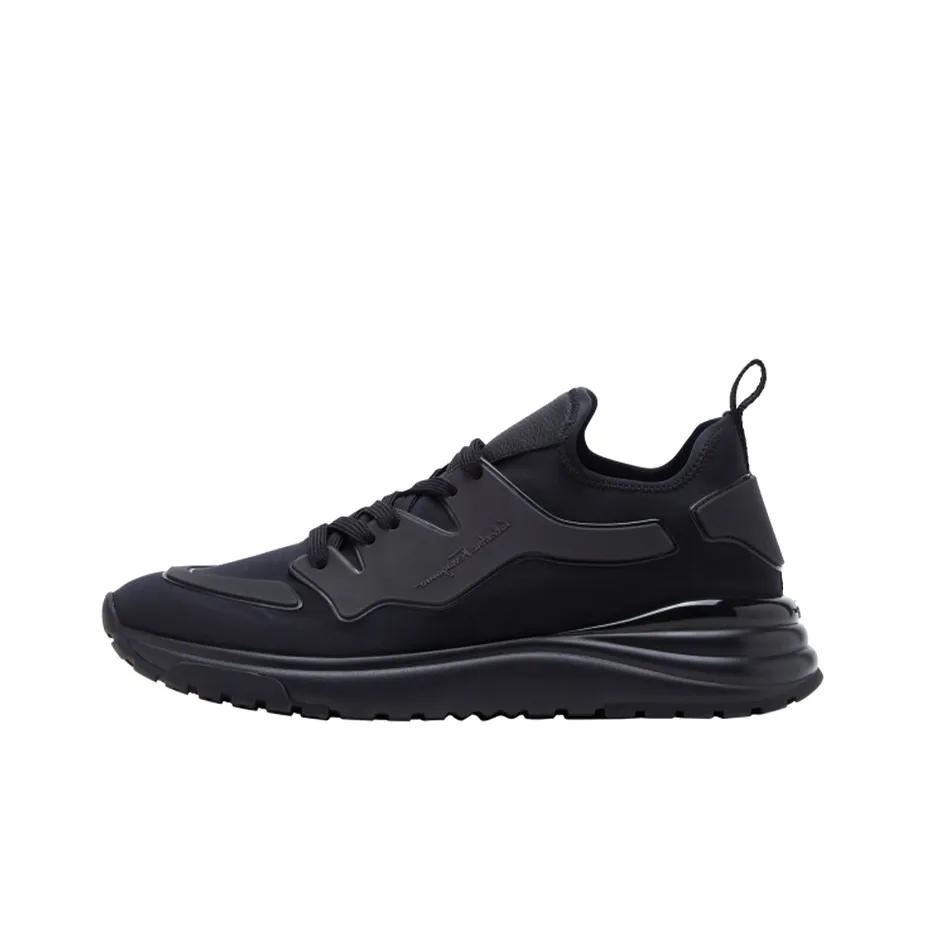 FERRAGAMO Shock Absorbers Slip Resistant Abrasion Resistant Lightweight Low Top Sports Casual Shoes Men's Black