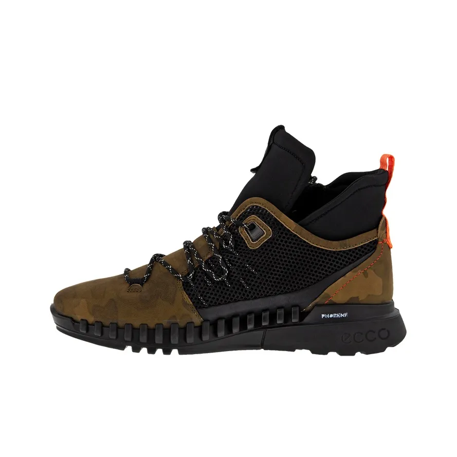 Ecco Zipflex Casual Shoes Men High-Top Army Green