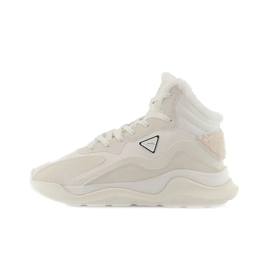 ANTA Life Collection Устойчивая к истиранию Низкая Резистентная Высокий Топ Спортивная Повседневная Обувь Женская Светлый Бежевый Белый