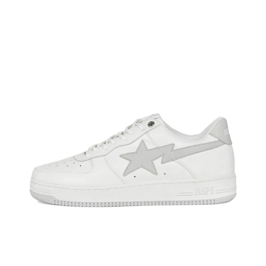 Jjjjound X A BATHING APE STA Skateboard Shoes Men Low Top White/Gray