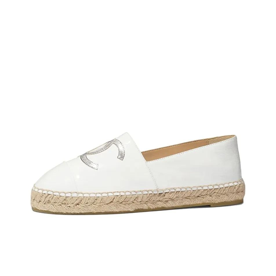 CHANEL Espadrilles Women's Low-Top White Silver