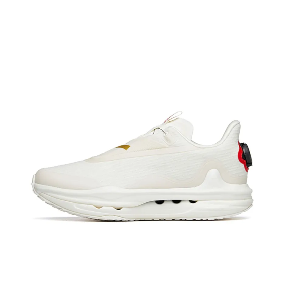 ANTA Амортизирующие шоки противоскользящие и устойчивые к истиранию низкие беговые кроссовки для женщин белые золотые