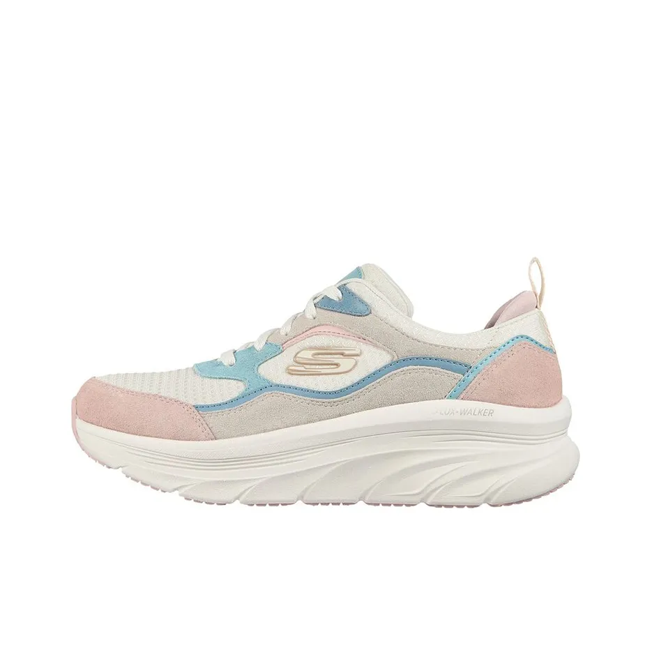 Skechers D'lux Walker Low Top Casual Shoes Women's Blue Pink White