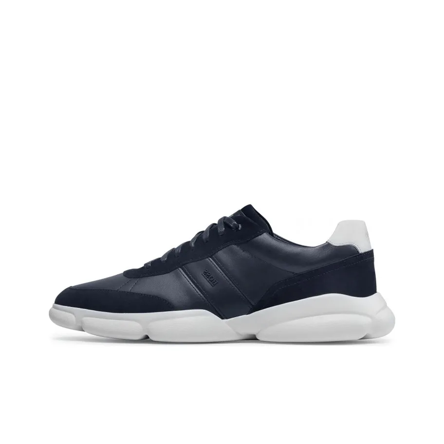 HUGO BOSS Casual metallic shoes Men Low Top Dark Blue