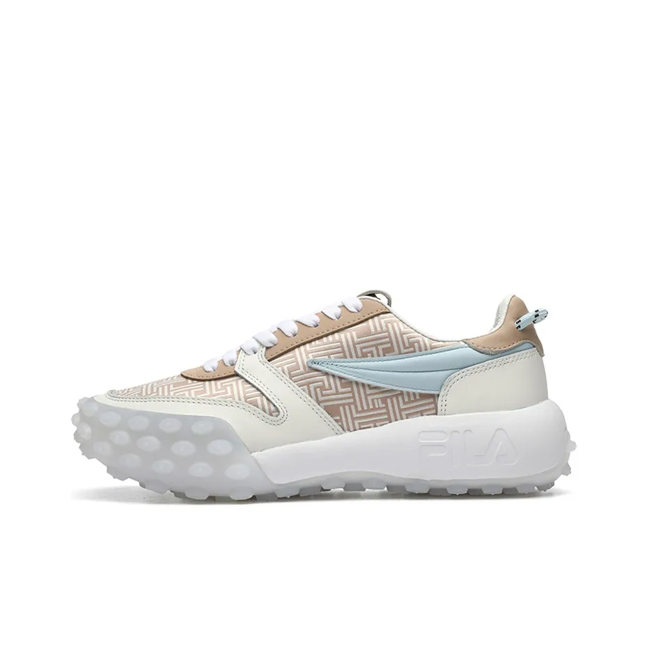 FILA Fashion Sneakers Cushioning Anti-Slip And Wear-Resistant Low-Top Running Shoes Women's White Cuban Sand