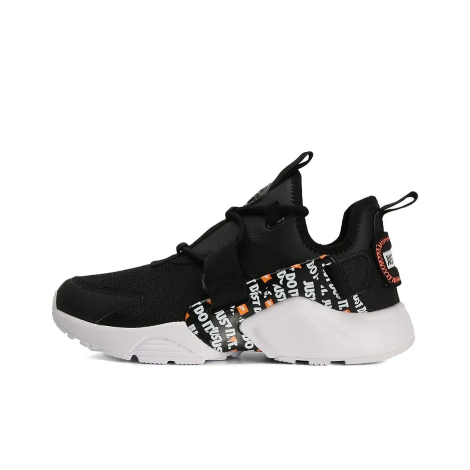 Nike Huarache City Shock Absorbers Slip-Resistant Abrasion-Resistant Low Top Беговые кроссовки Женские Черный Белый Оранжевый