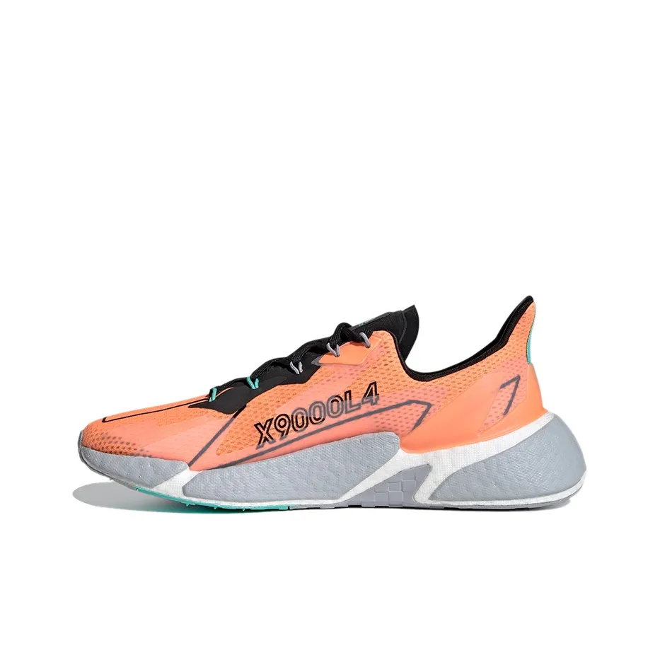Adidas X9000l4 Slip Устойчивый к истиранию Низкий Топ Повседневные Беговые кроссовки Мужские Оранжевый Серый Черный