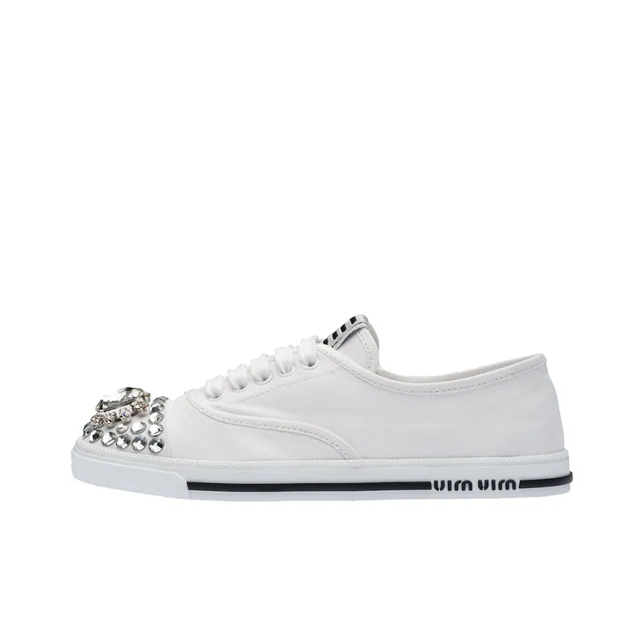 MIU MIU Low Top Stylish Skateboarding Shoes Women's White