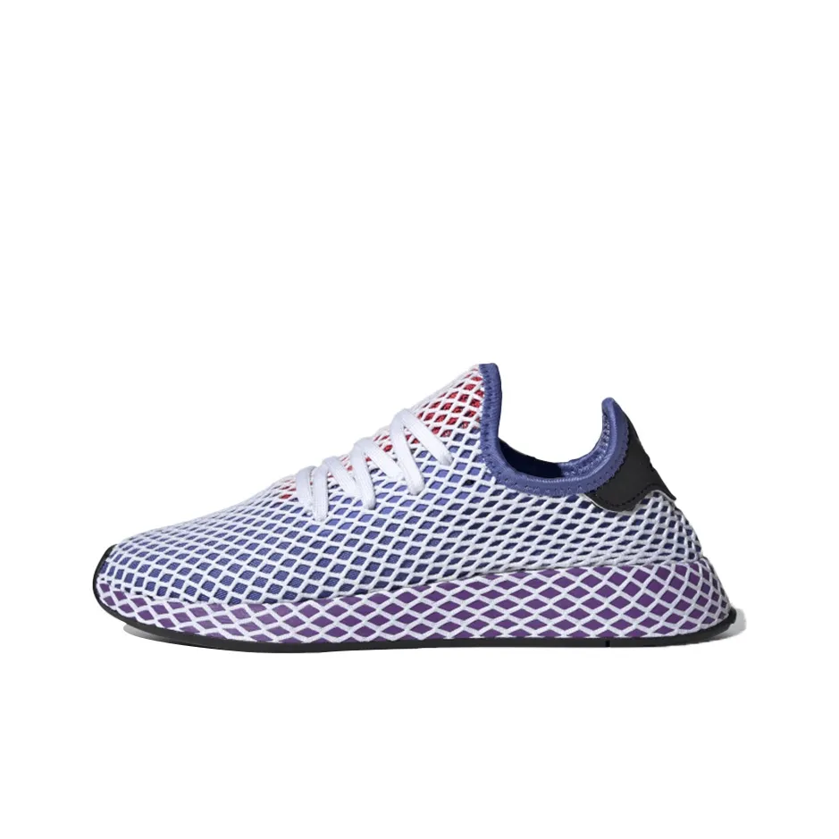 Adidas Originals Deerupt Slip-Resistant Низкий Топ Марафон Беговые Кроссовки Женские Синий Фиолетовый