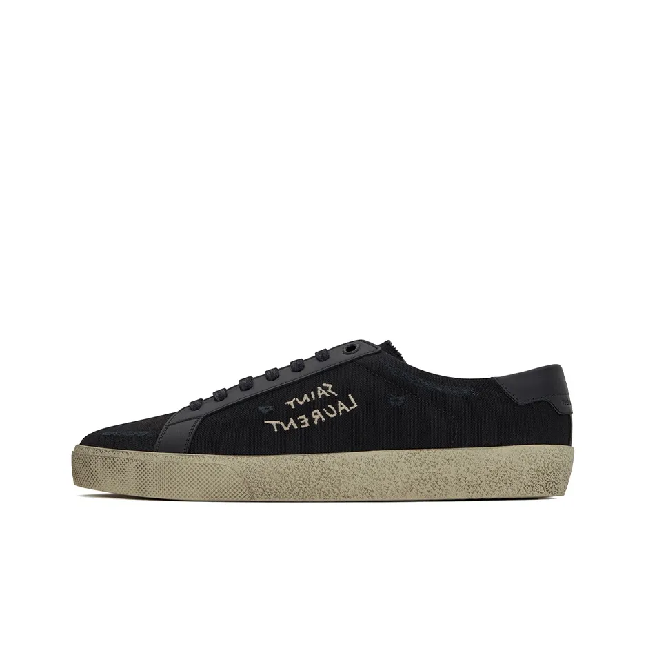 SAINT LAURENT Low Top Stylish Skateboarding Shoes Women's Black Vintage Version