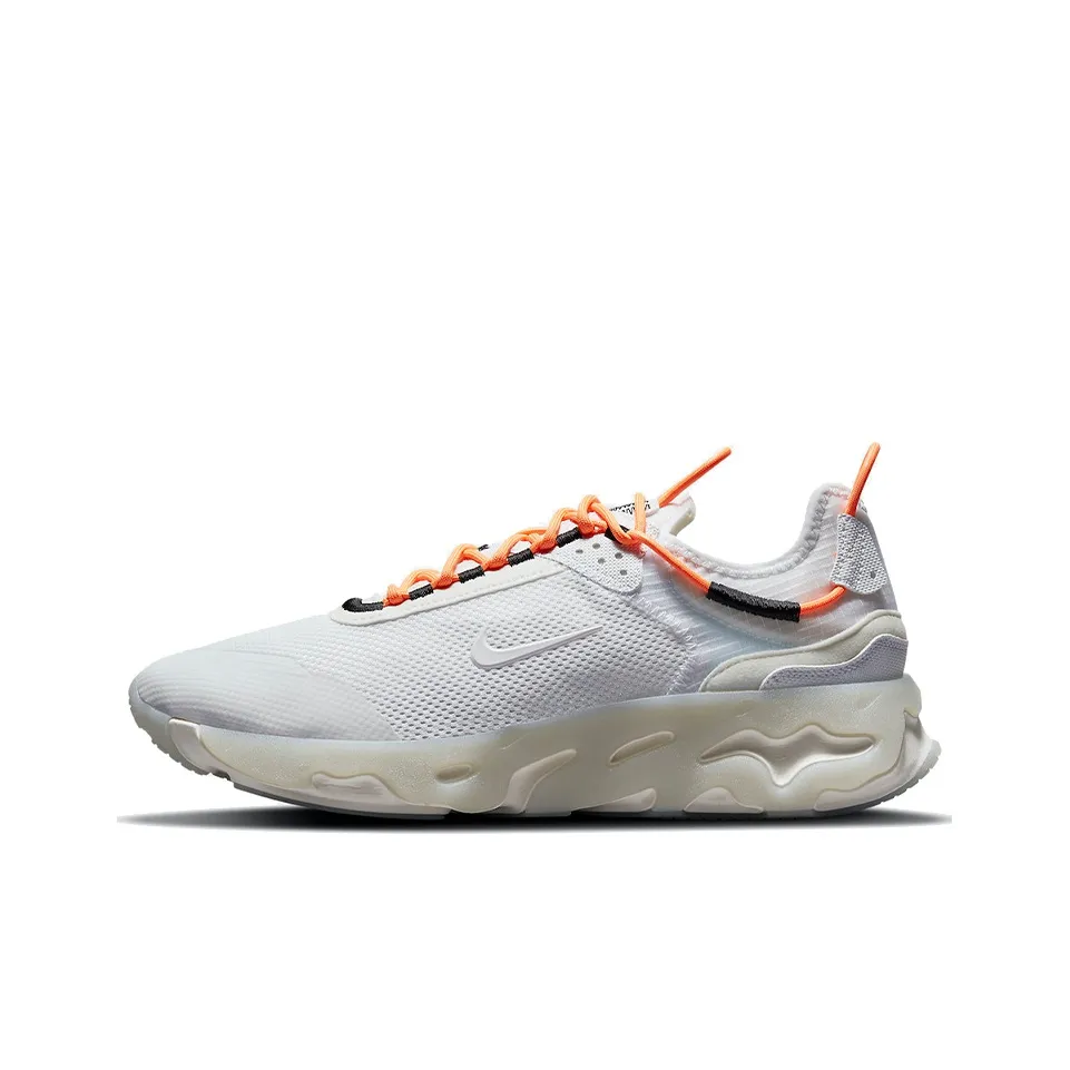 Nike React Live Slip-on Устойчивый к истиранию Дышащий Низкий Топ Повседневные Беговые кроссовки Мужские Белый Оранжевый