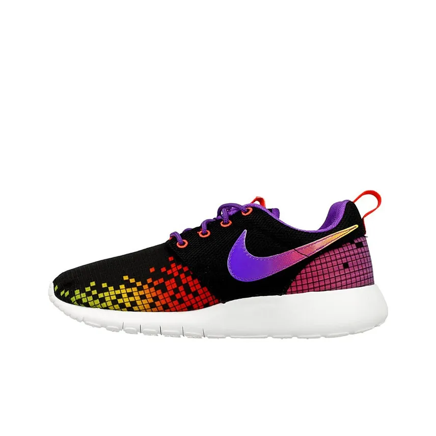 Nike Roshe One Амортизаторы Shock противоскользящие устойчивые к истиранию низкий топ беговые кроссовки женские черный фиолетовый