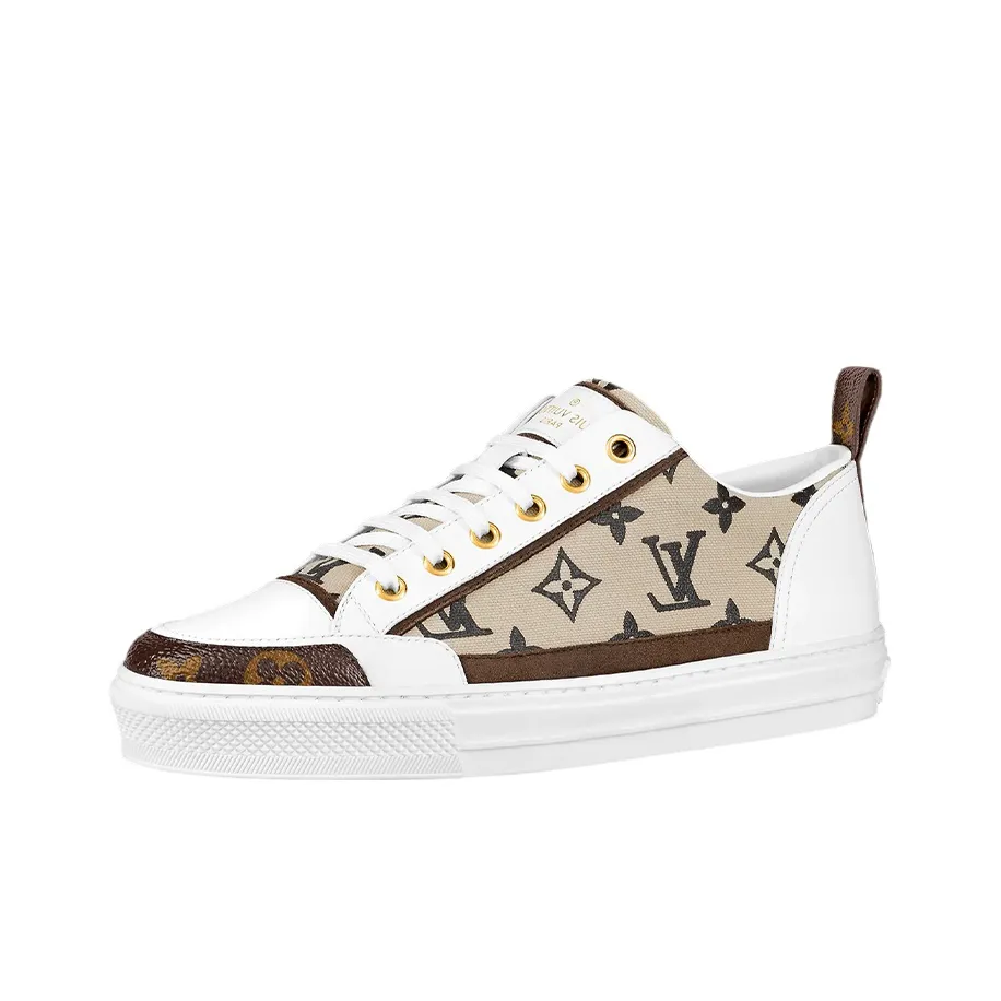 LOUIS VUITTON Stellar Low Top Stylish Skateboarding Shoes Women's White Brown