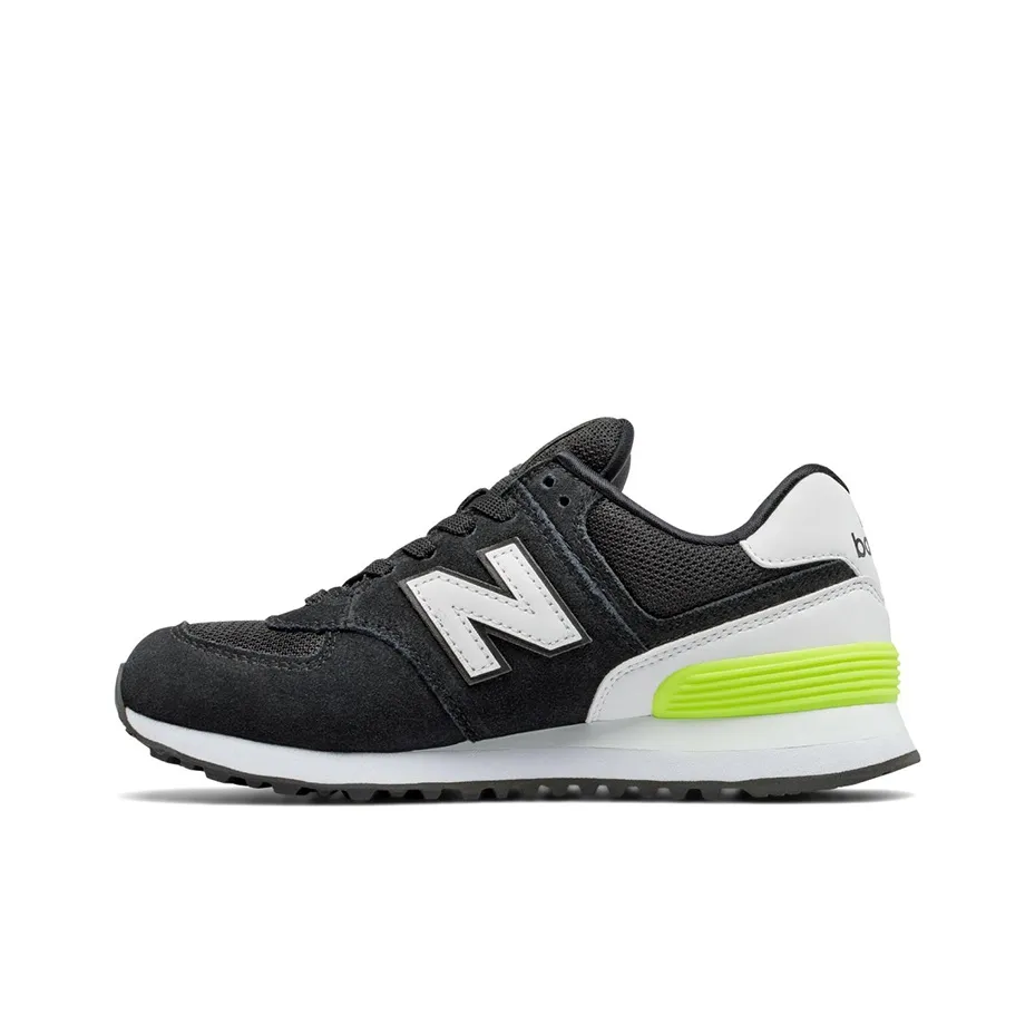 New Balance 574Series Suede Black/Green/White Women's