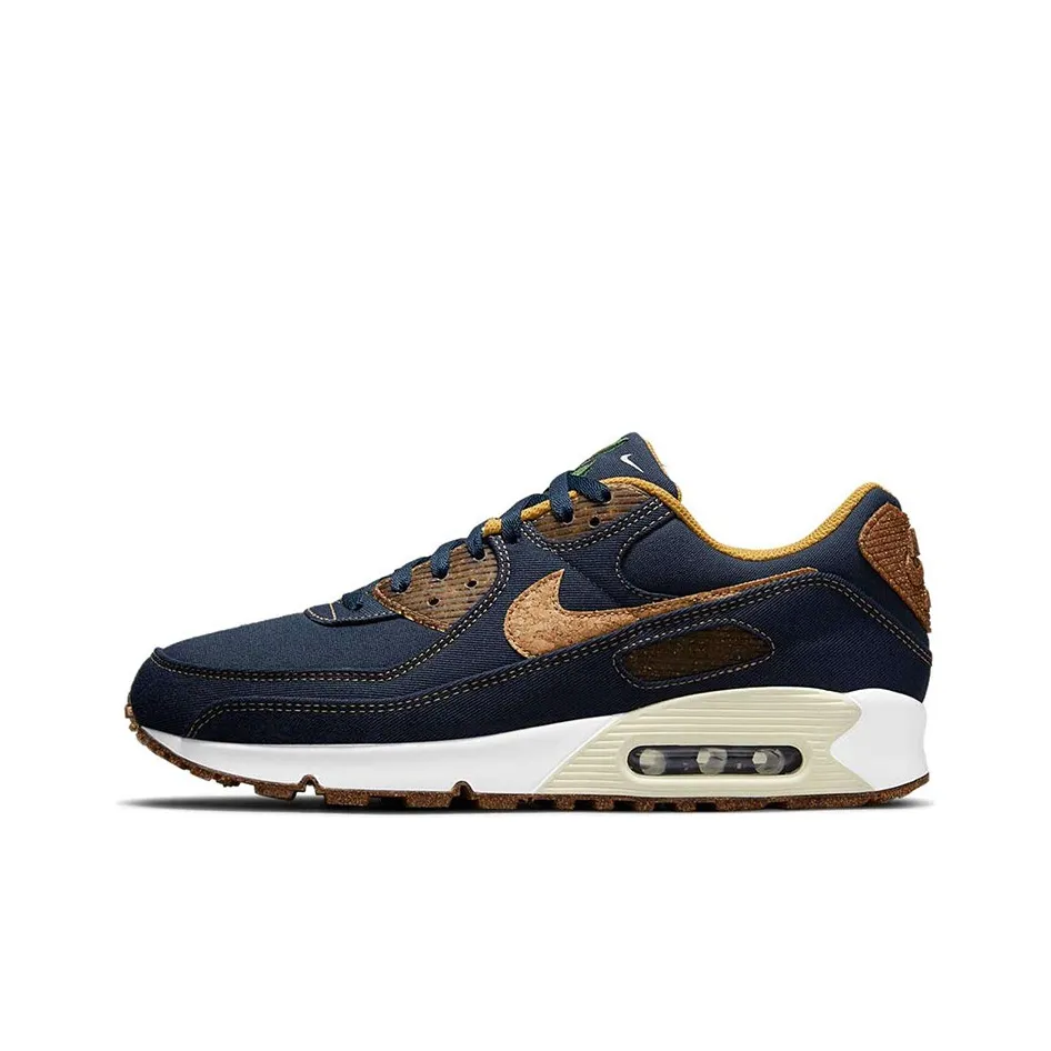 Nike Air Max 90 Low Топ Марафон Беговые кроссовки Мужской Полночный синий