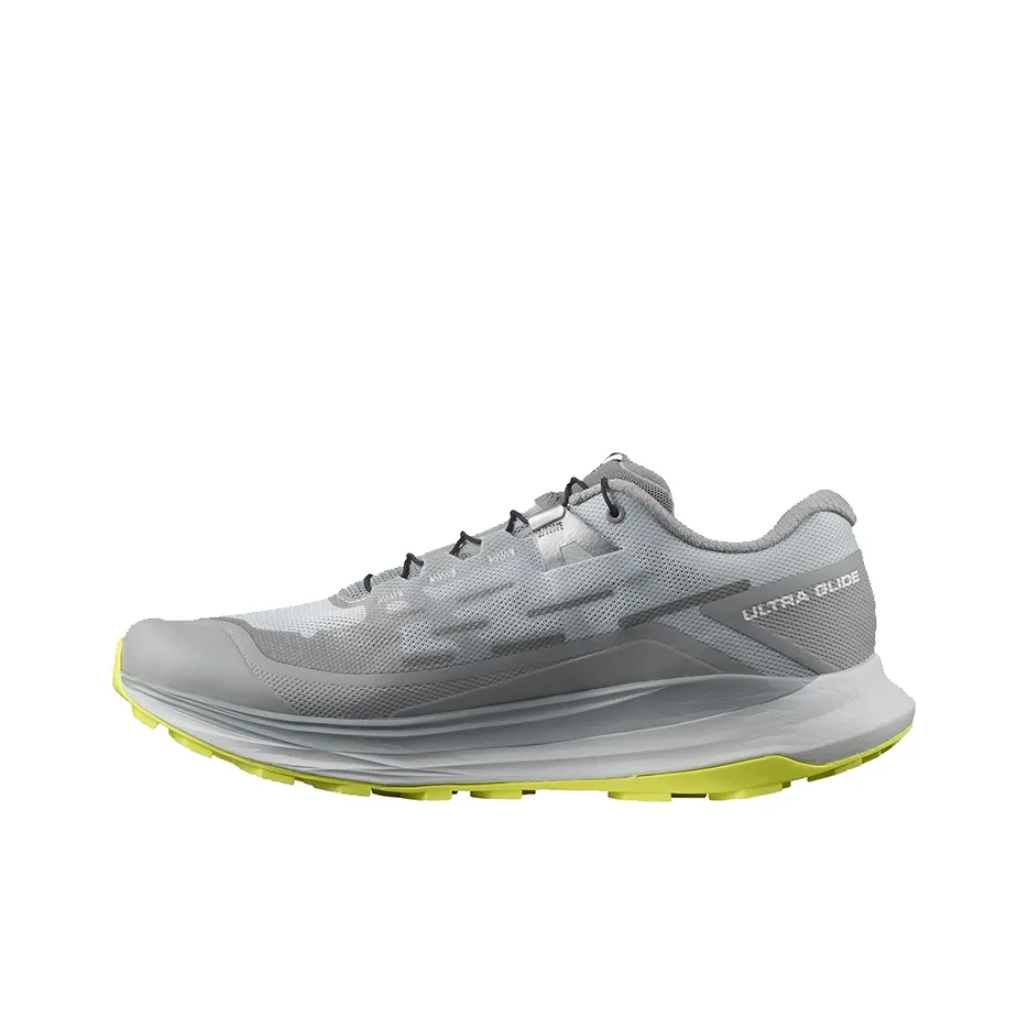 SALOMON Shock Absorbers Slip Resistant Abrasion Resistant Breathable Low Top Running Shoes Men's Gray