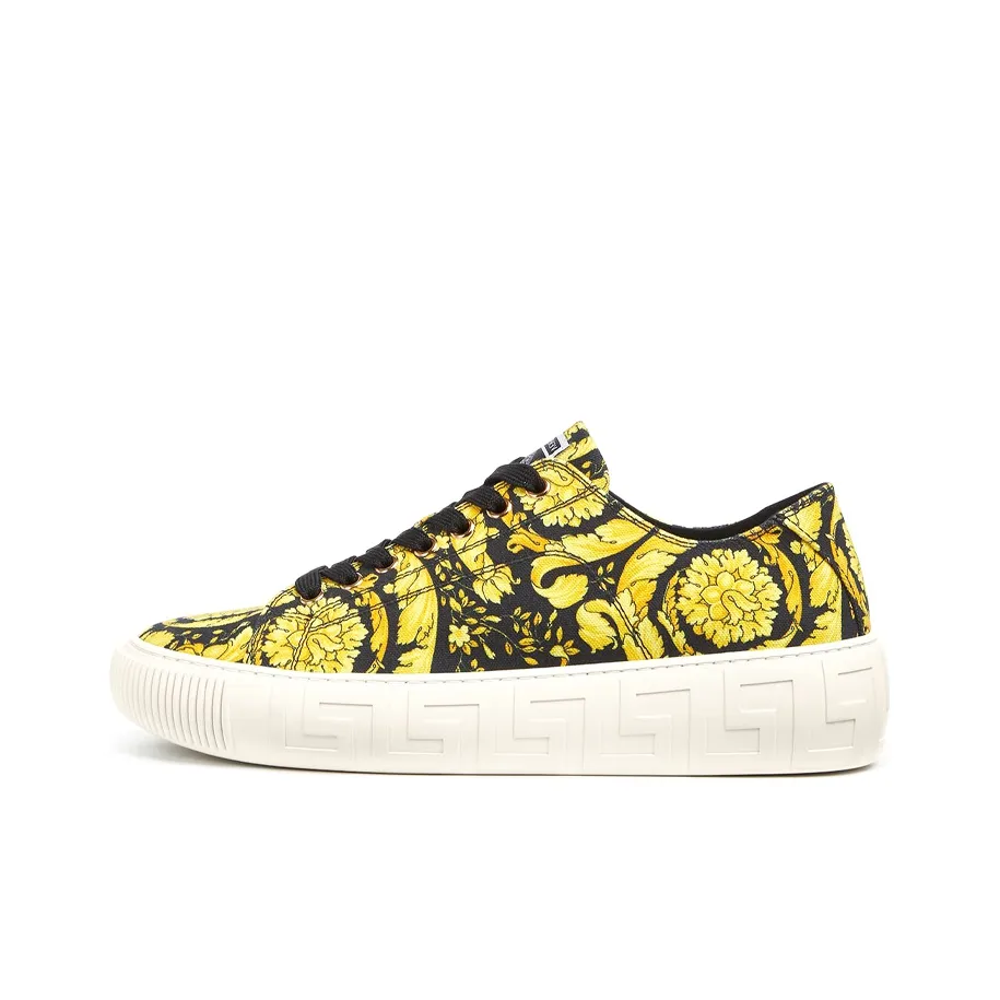 VERSACE Barocco Stylish Skateboarding Shoes Women's Yellow