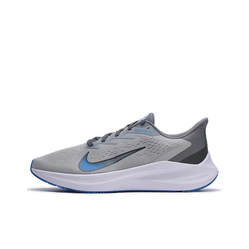 Nike Zoom Winflo 7 Амортизаторы Slip-resistant Низкий топ Повседневные беговые кроссовки Мужские Серый Синий