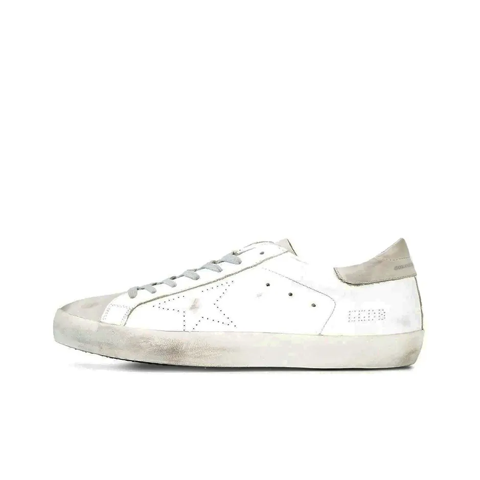 Golden Goose Super Star Stylish Skateboarding Shoes Men's Silver Tail Distressed Style