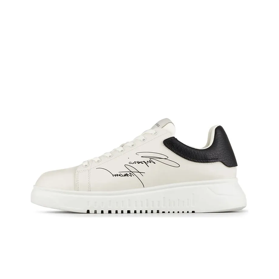 EMPORIO ARMANI Signature Logo Printed Low-Top Sneakers