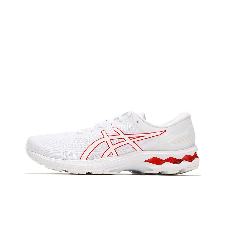 Asics Gel Kayano 27 Амортизация Низкий Топ Беговые Кроссовки Мужские Белый Красный