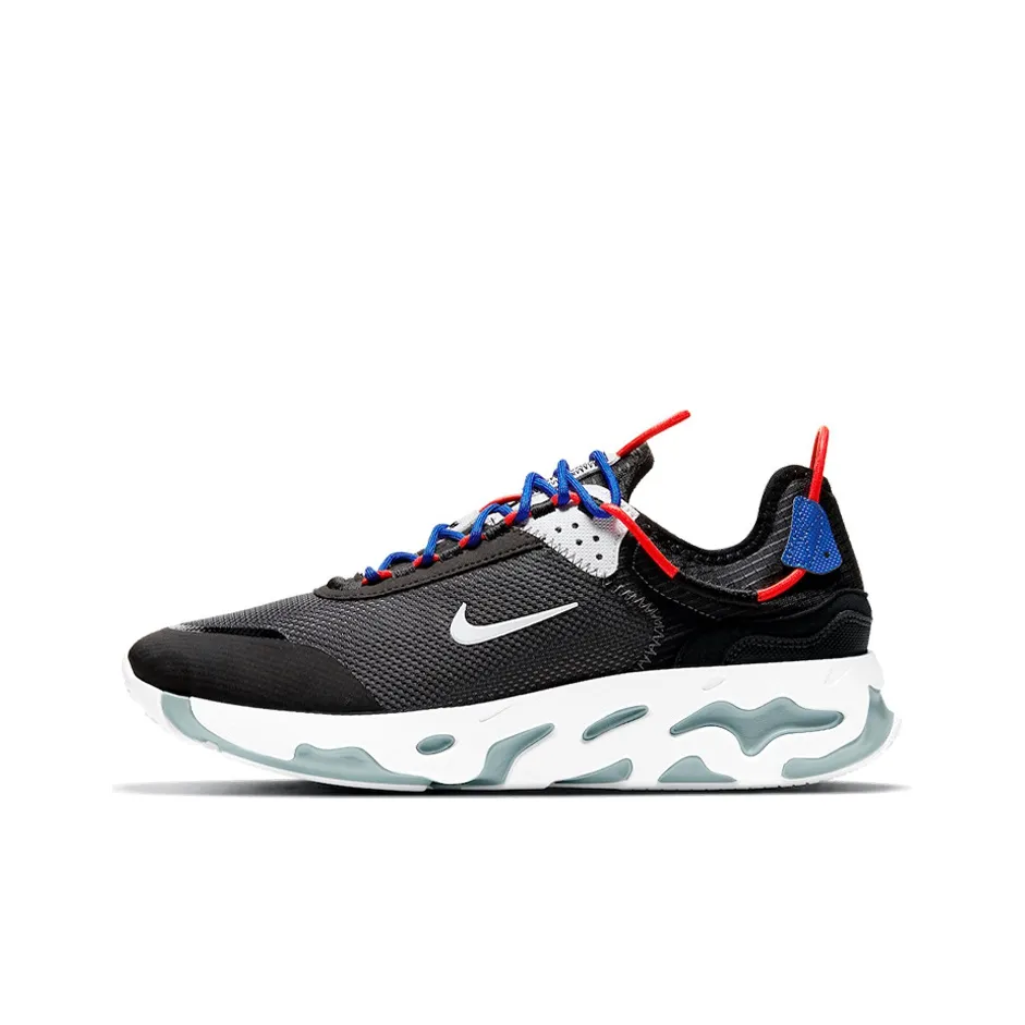 Nike React Live Shock Absorbers Противоскользящие Устойчивые к истиранию Низкий Топ Тренировочные Беговые кроссовки Мужские Черный Синий Красный