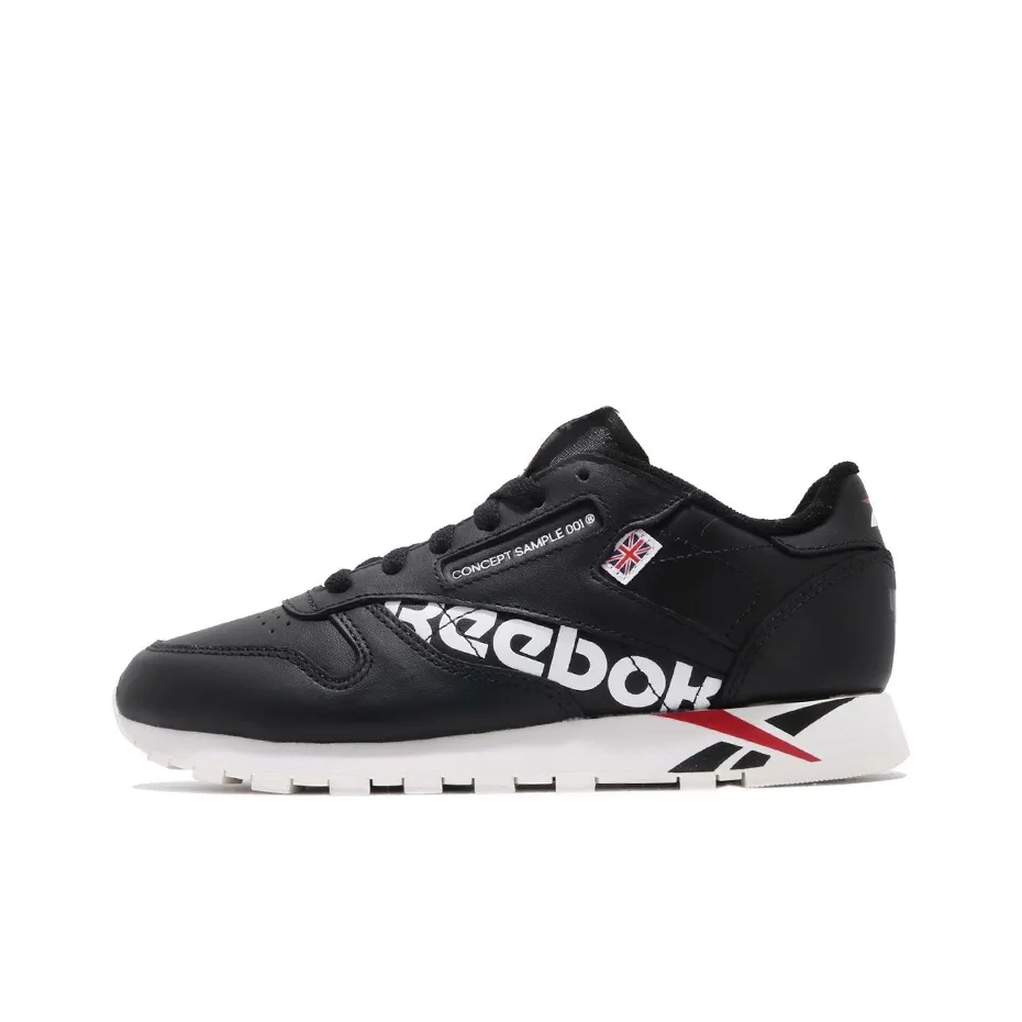 REEBOK Classic Leather Low Топ Беговые кроссовки Женские Черный белый
