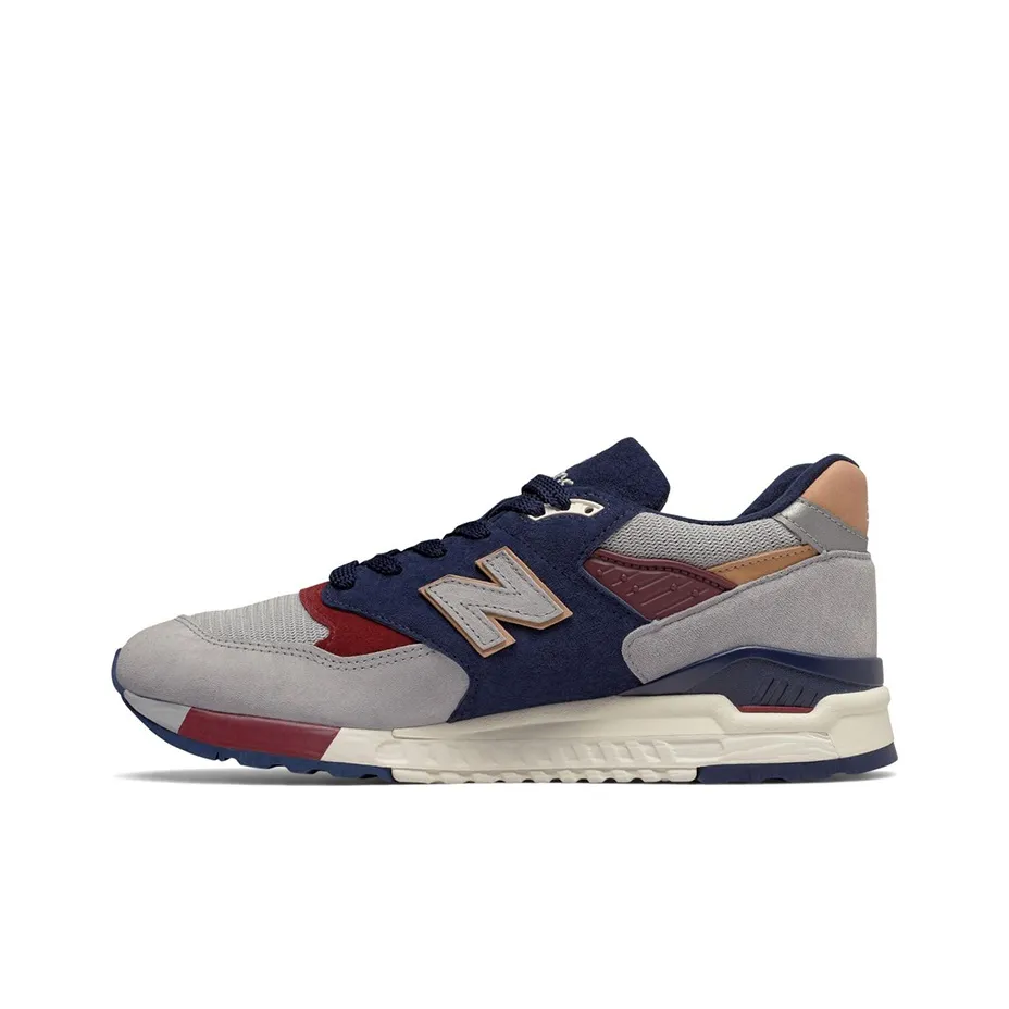 New Balance NB 998 Low Топ Беговые кроссовки Мужской Серый синий красный Сделано в США