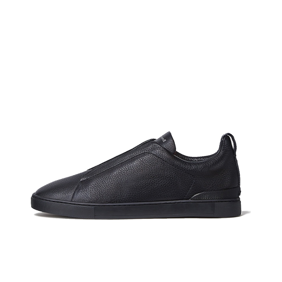 ★関税込み★ ZEGNA SNEAKERS Navy Blue Leather and Suede Triple Stitch™ Sneakers SS25