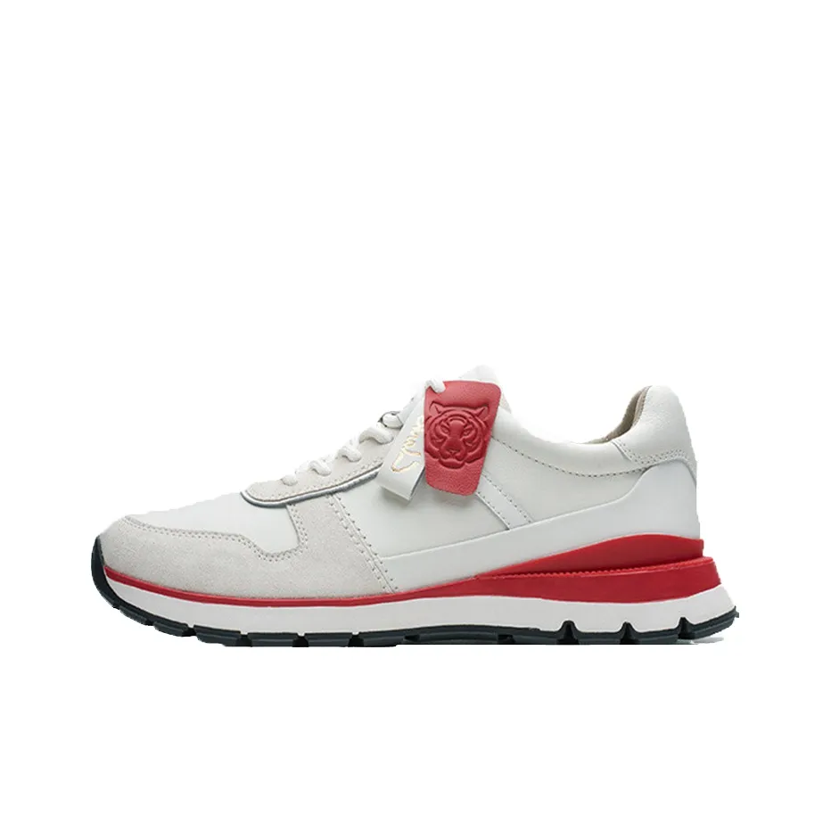 Clarks Wear-Resistant Low-Top Running Shoes Men's White