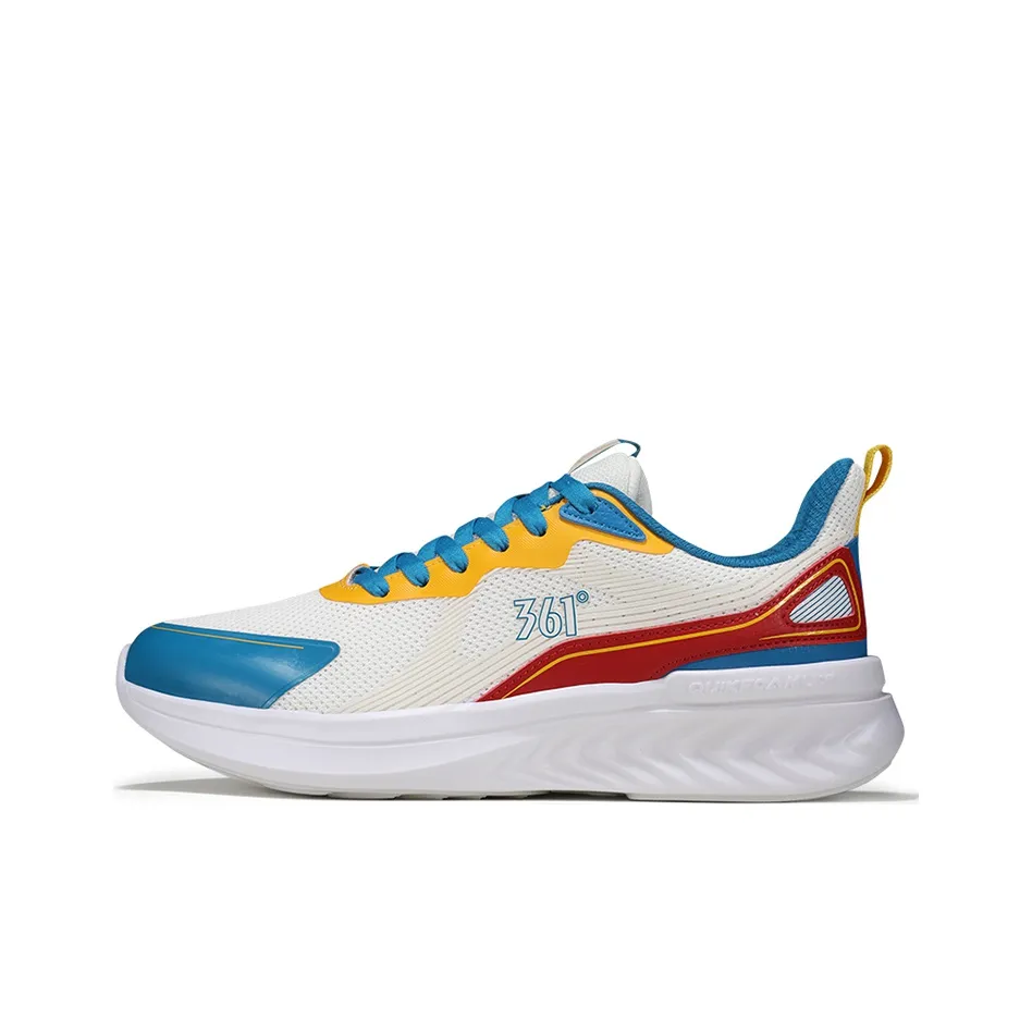 361° Shock Absorbing, Non Slip, Wear Resistant, Breathable And Lightweight Low Top Running Shoes Men's White Blue Red