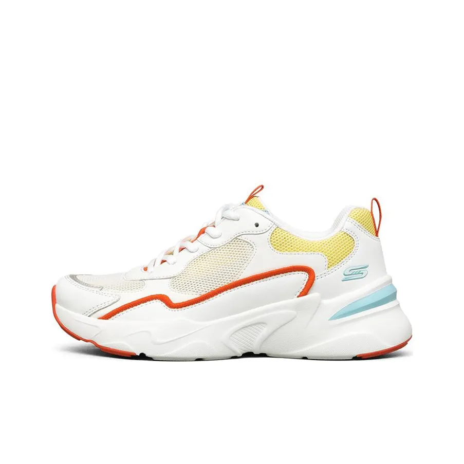 Skechers BOBS BAMINA Low Top Running Shoes Women's White Yellow