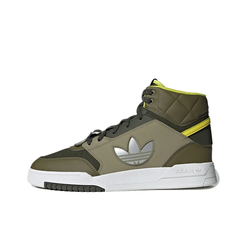Adidas Originals Drop Step Slip-Resistant Abrasion-Resistant High Top Skateboard Shoes Unisex Army Green Adidas Originals Drop Step Slip-Resistant Abrasion-Resistant Высокие Кроссовки для Скейтбординга Унисекс Армейский Зеленый