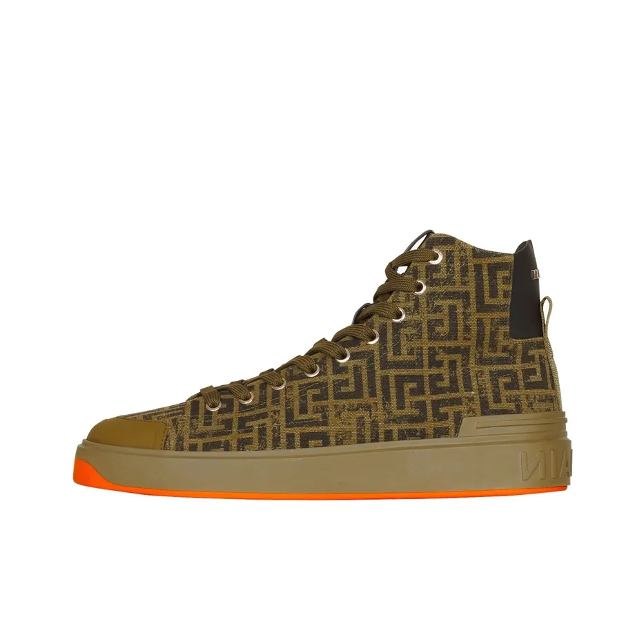 BALMAIN Casual Shoes Men High Top Khaki