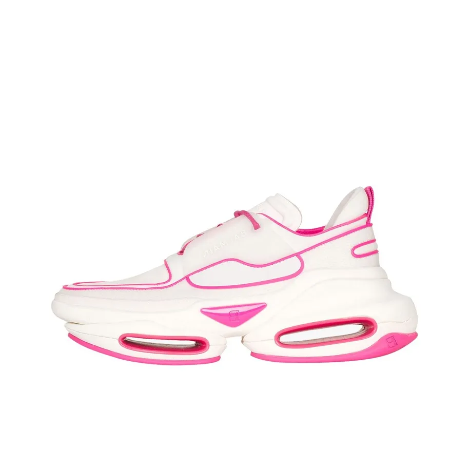 BALMAIN B Bold Chunky Sneakers Women's Low Top White Pink