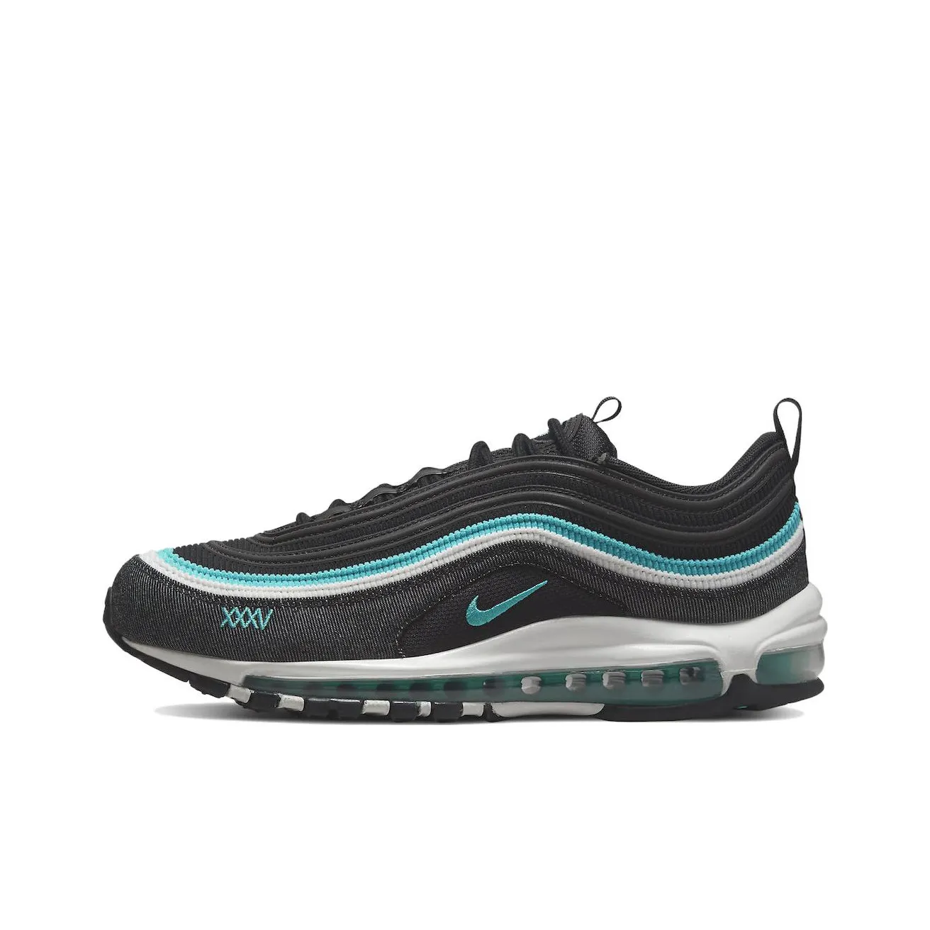 Nike Air Max 97 Устойчивый к истиранию Низкий Топ Воздушная Подушка Повседневные Беговые Кроссовки Мужские Черный Синий