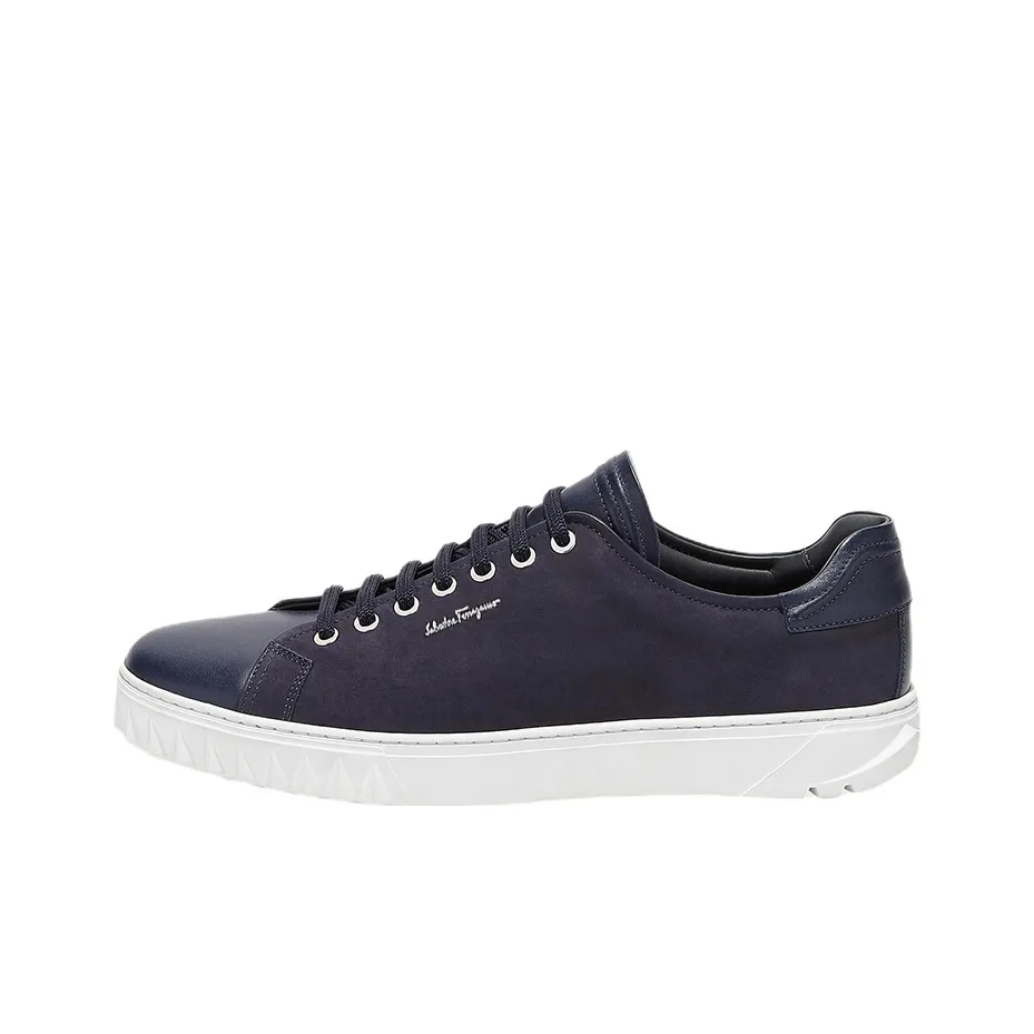 FERRAGAMO Low Top Stylish Skateboarding Shoes Men's Blue