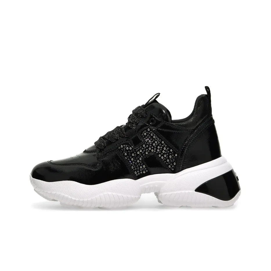 HOGAN Interaction Abrasion Resistant Coverage Low Top Casual Shoes Women's Black