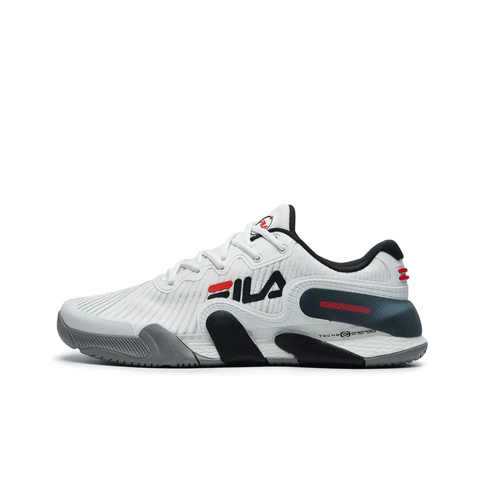 FILA POTENZA Evo Устойчивые к истиранию Низкие Кроссовки для тенниса Мужские Белый Черный
