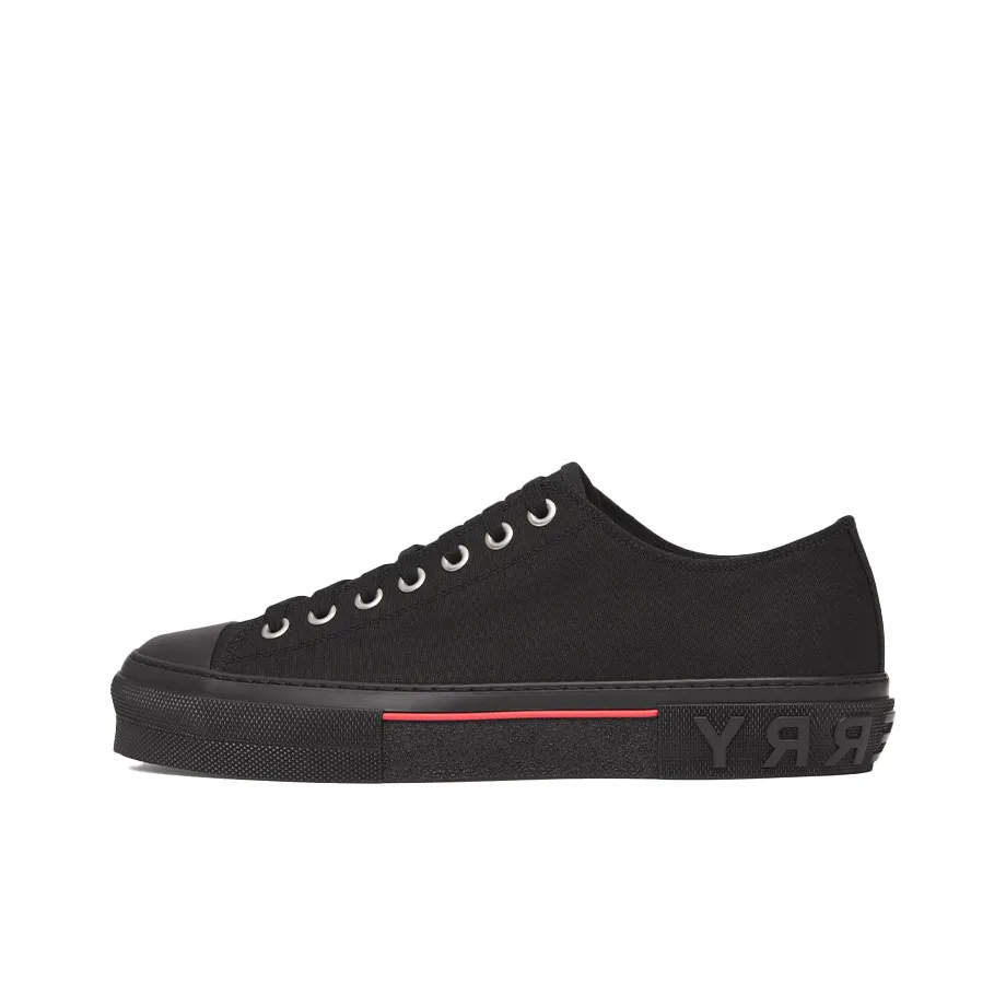 Burberry Canvas Shoes Men Low-Top Black