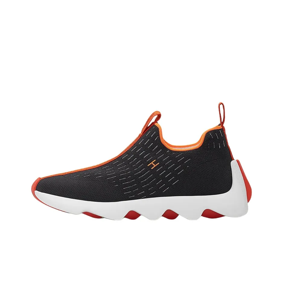 HERMES Eclair Shock Absorbers Slip Resistant Abrasion Resistant Breathable Low Top Casual Shoes Men's Black