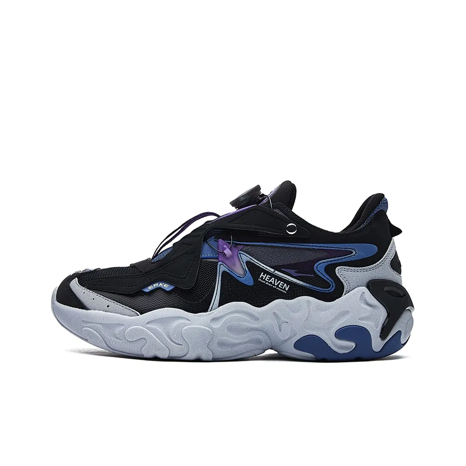 Erke Qi Tan Lite 2.0 Low Top Sports Casual Shoes Men's Black Purple