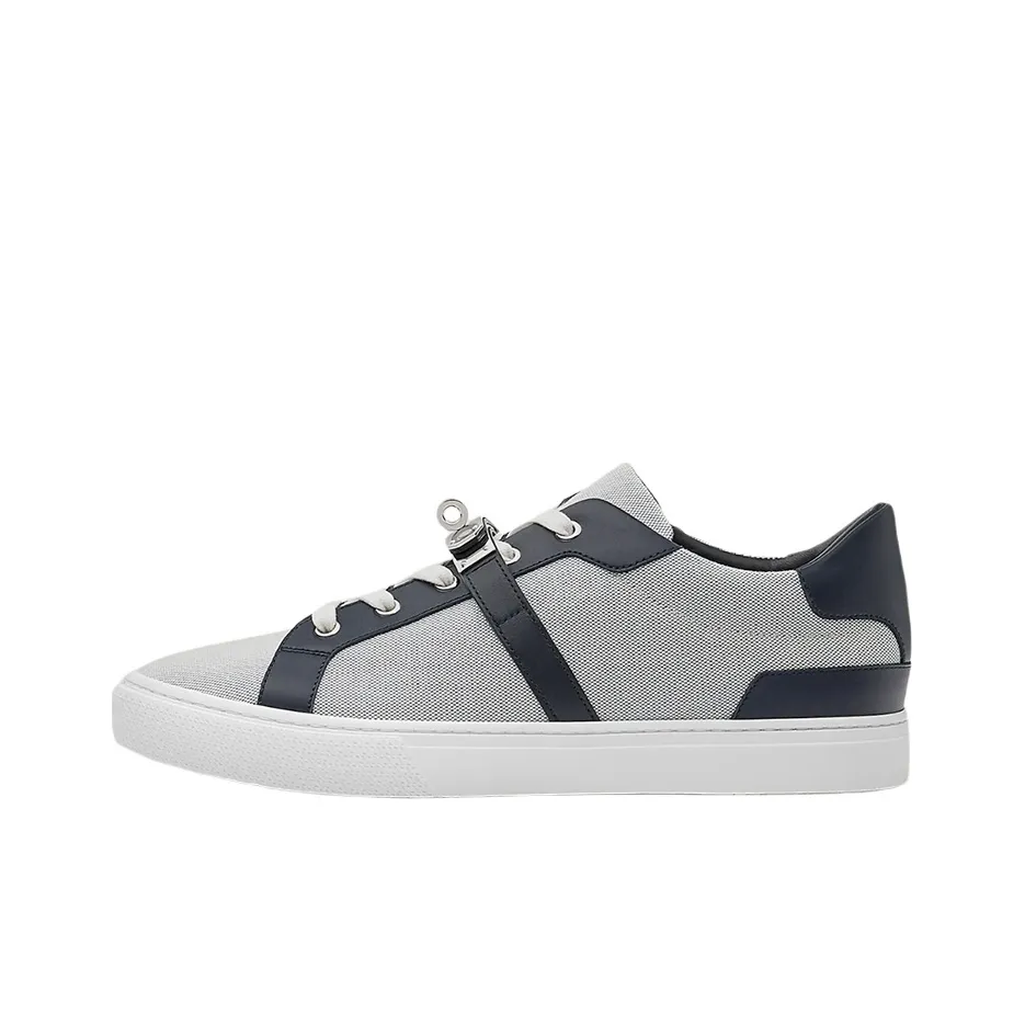 HERMES Day Low Top Stylish Skateboarding Shoes Men's Gray Blue
