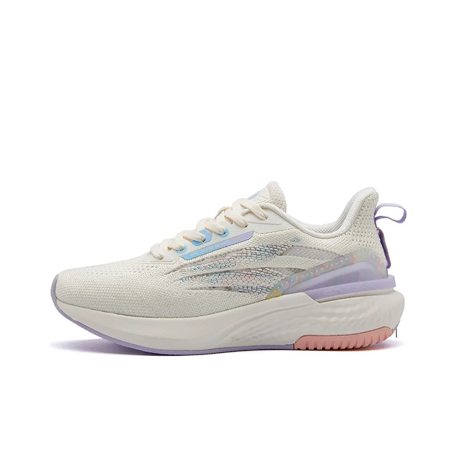 361° Breathable Cushioning Low Top Running Shoes Women's White Purple