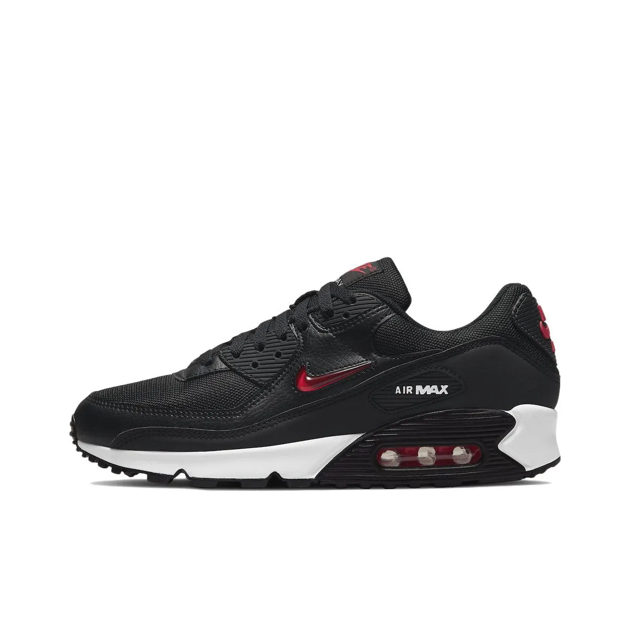 Nike Air Max 90 Low Топ Беговые кроссовки Мужской Черный Красный