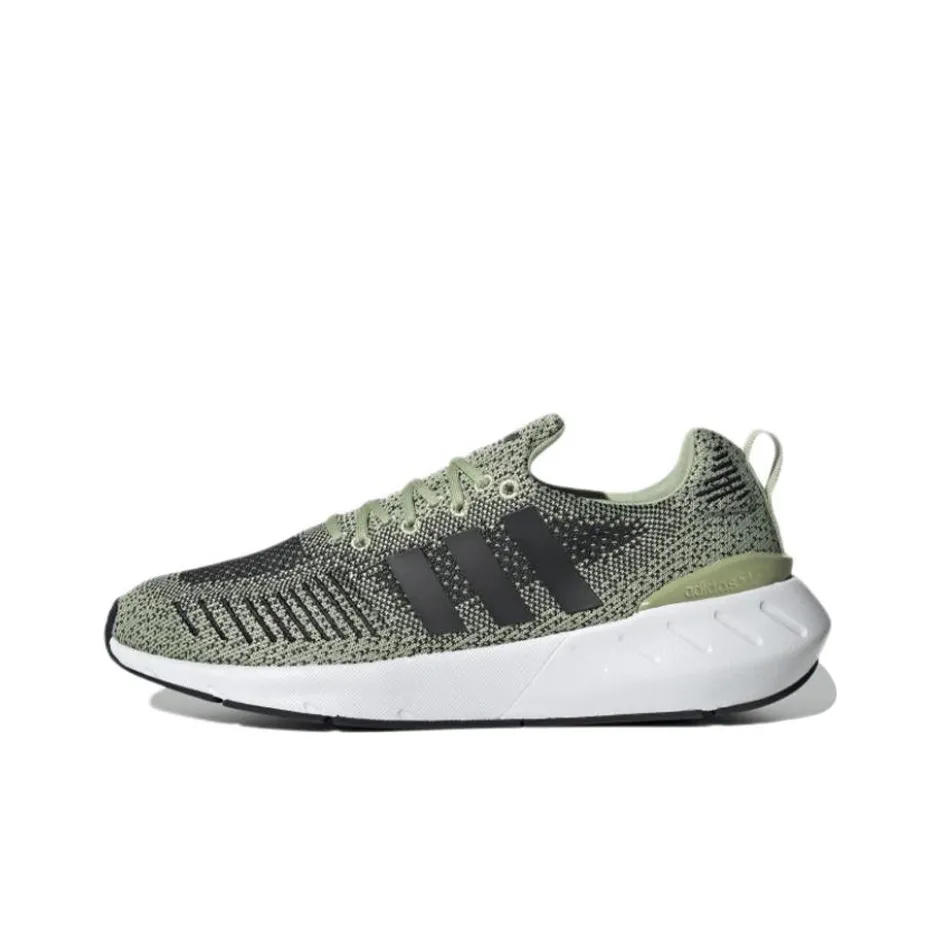 Adidas Originals Swift Run 22 Противоскользящие устойчивые к истиранию низкие беговые кроссовки унисекс черный зеленый