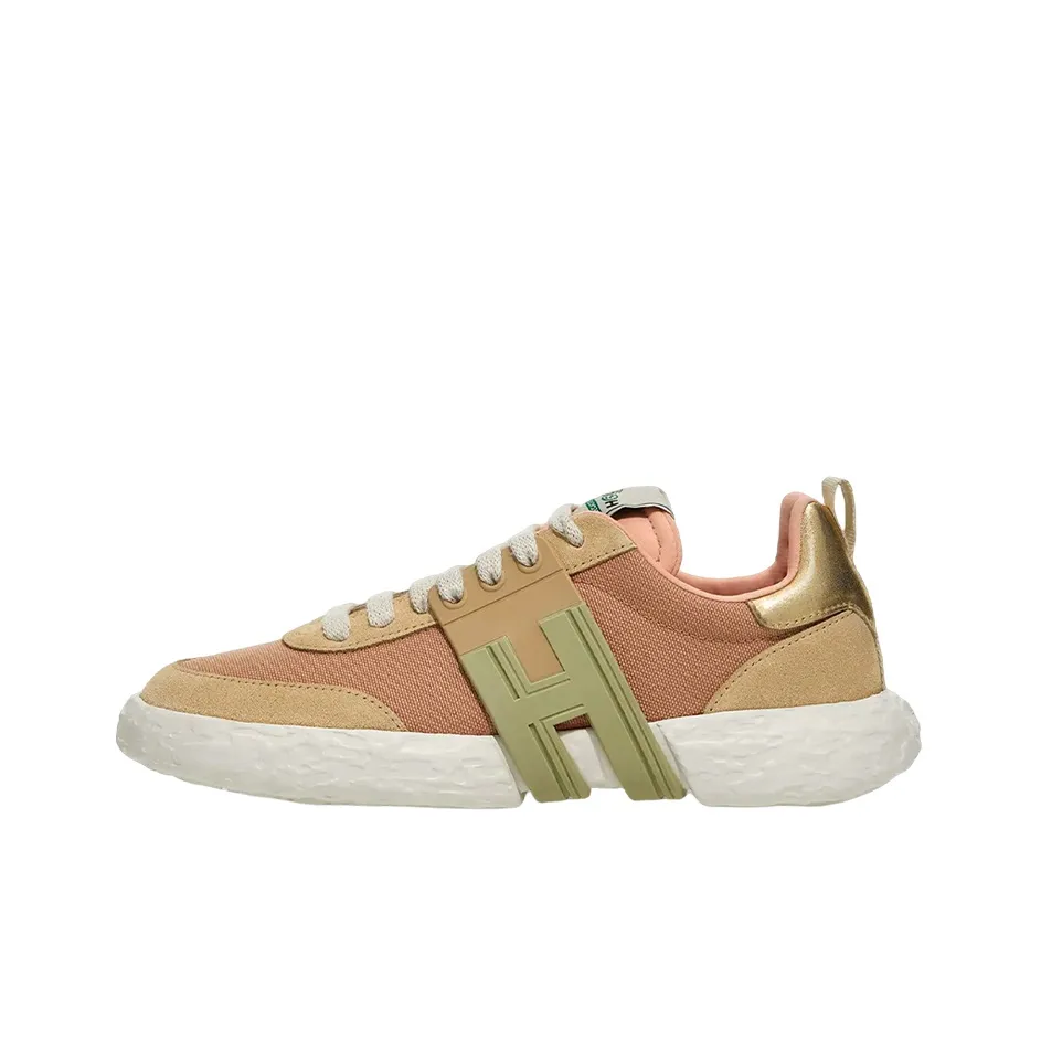 HOGAN 3R Cushioning, Slip Resistant, Abrasion Resistant, Lightweight Low Top Casual Shoes Women's Pink Beige