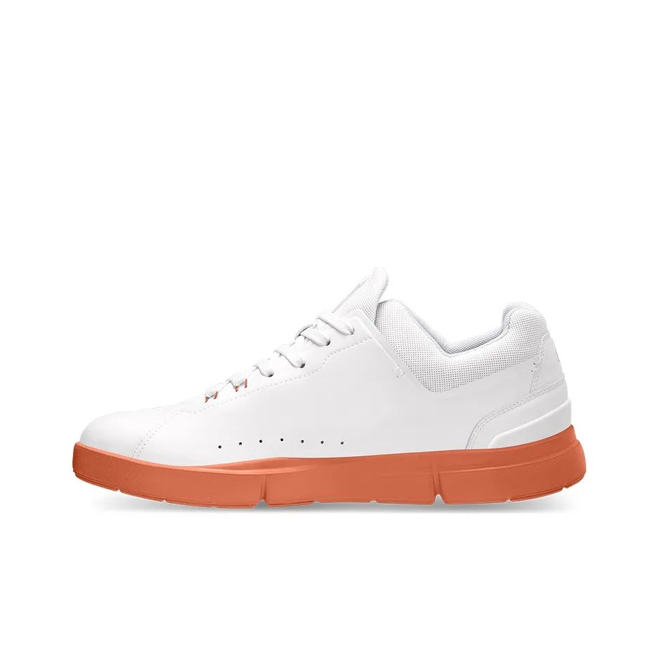 On THE ROGER Slip Resistant, Abrasion Resistant, Lightweight Low Top Skateboard Shoes Men's White Burnt Orange