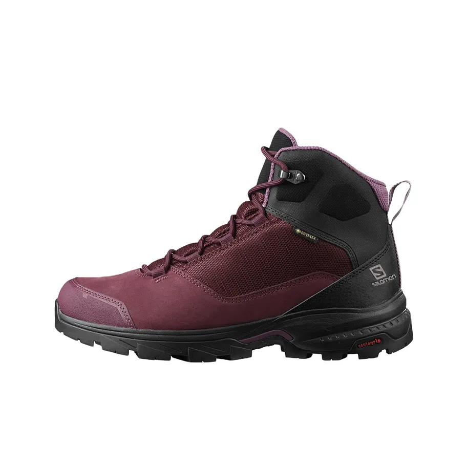 SALOMON Outward Gore Te Устойчивый к истиранию Высокий Топ Походная обувь Женская Бургунди